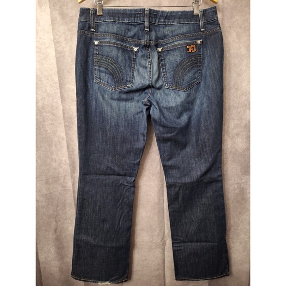 Joe's Jeans Womens Sz 32 Honey Fit Wide Leg Blue Denim Bohemian Western Grunge - Picture 3 of 12